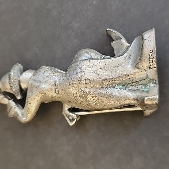 Peltro Italy Pewter Metal Circus Clown Tipping Hat/w Cane 3" - Picture 3 of 4